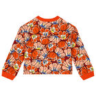 Girls Orange Floral Sweatshirt, 1, hi-res